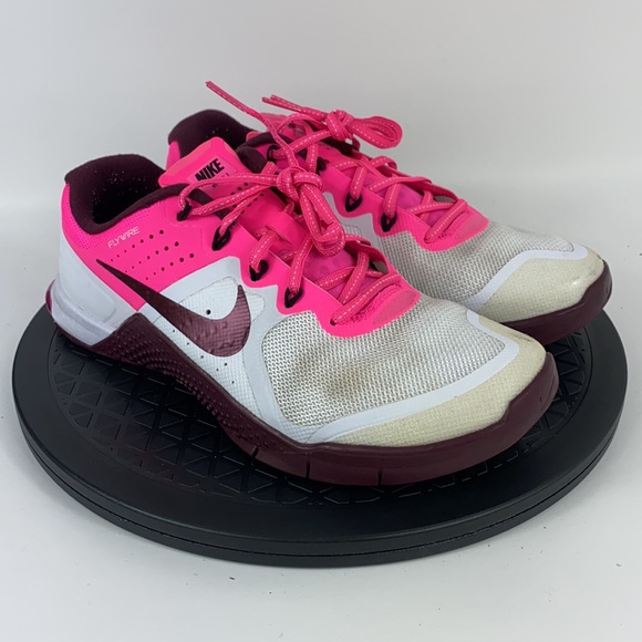 Nike Metcon 2 White/Pink/Maroon Training Shoes 821913-106 Women's Size 8 - Picture 3 of 14